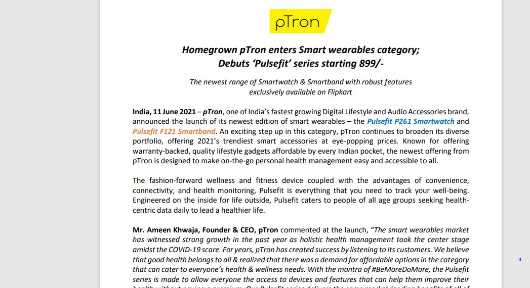 ArindamPramnk's tweet photo. This company is just at a market cap of 146 crore and has huge potential according to me if the management can guide us with innovative products and increase margin year after year
Launching new smartwear at affordable price to track health problems @InvestorAyush
#palredtech https://t.co/lEZUrlxliB