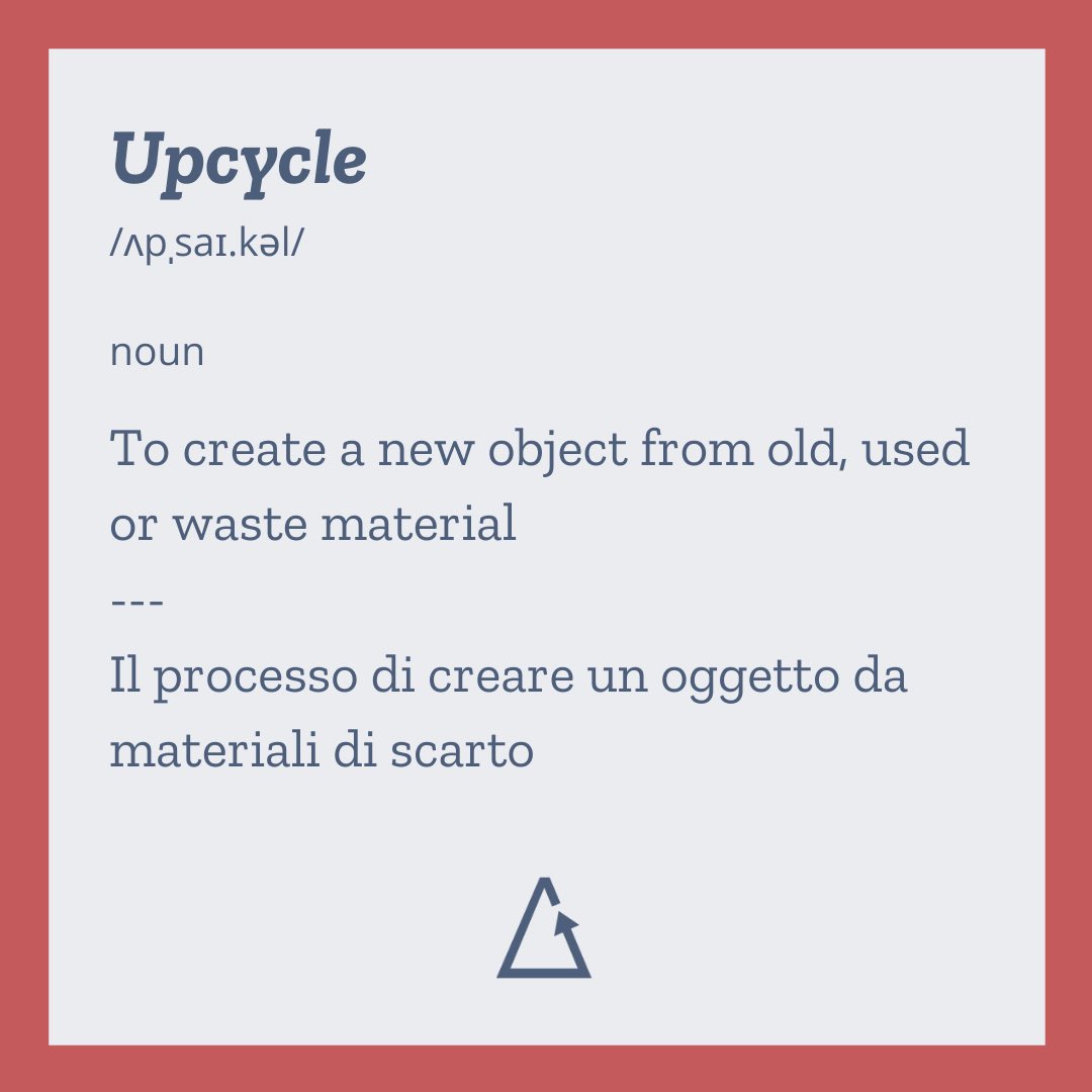 We like to call it creative recycle!

Upcycle is the advanced form of recycling: because it takes waste, warehouse stocks and reinvents them, adding creativity. 
Deconstruct to rebuild. 

#upcycle #upcycledfashion #sustainablefashion #startup #marketplace #fashiondesinger