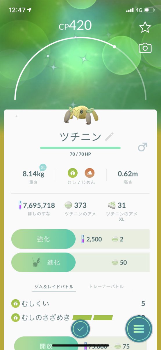 バンちゃん 10キロたまごから 初ツチニン ポケモンgo ポケモンgo色違い ツチニン ツチニン色違い
