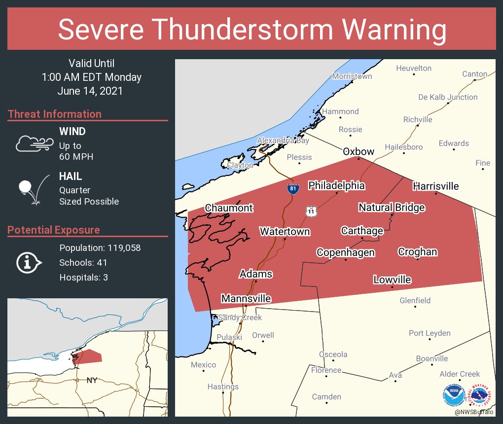 NWS Buffalo on Twitter "Severe Thunderstorm Warning including