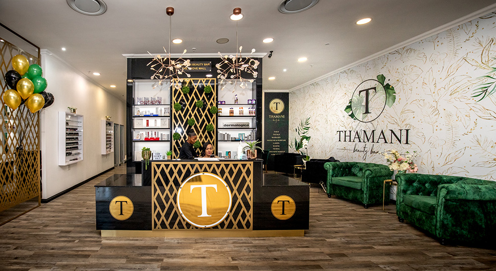 WOWStudioSA's tweet photo. We are brand story tellers - our latest branding project, interior design and installation for Thamani Beauty Bar in @TheGroveMall with our creative director @darrellfraser 
#branding #agency #design #interiordesign #beauty #GraphicDesign #website #socialmedia #marketing #logo https://t.co/FL1ai9JaKG