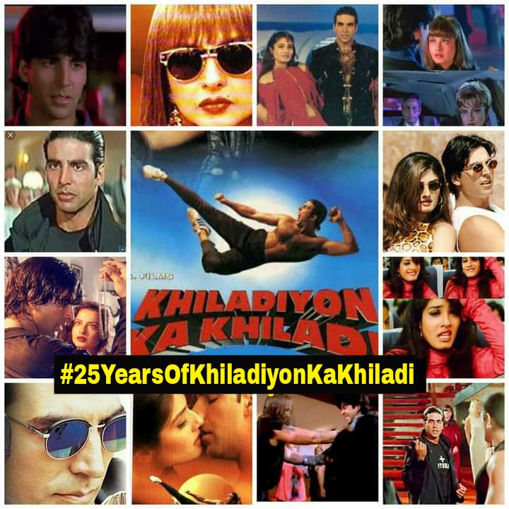 Clg Pic : Celebrating #25YearsOfKhiladyonKaKhiladi Today - One Of Biggest Action Movies Of Bollywood 👏 

Great Performances By @akshaykumar As Akshay  #RekhaJi As Madam Maya @TandonRaveena As Priya  @GulshanGroverGG #InderKumar and All
Directed By #UmeshMehra Movie Was Superhit