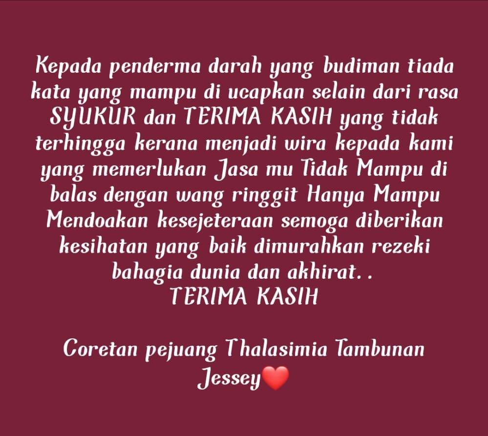 Kkmalaysia On Twitter Ucapan Penghargaan Pesakit Thalassemia Kepada Penderma Darah Worldblooddonorday 2 3