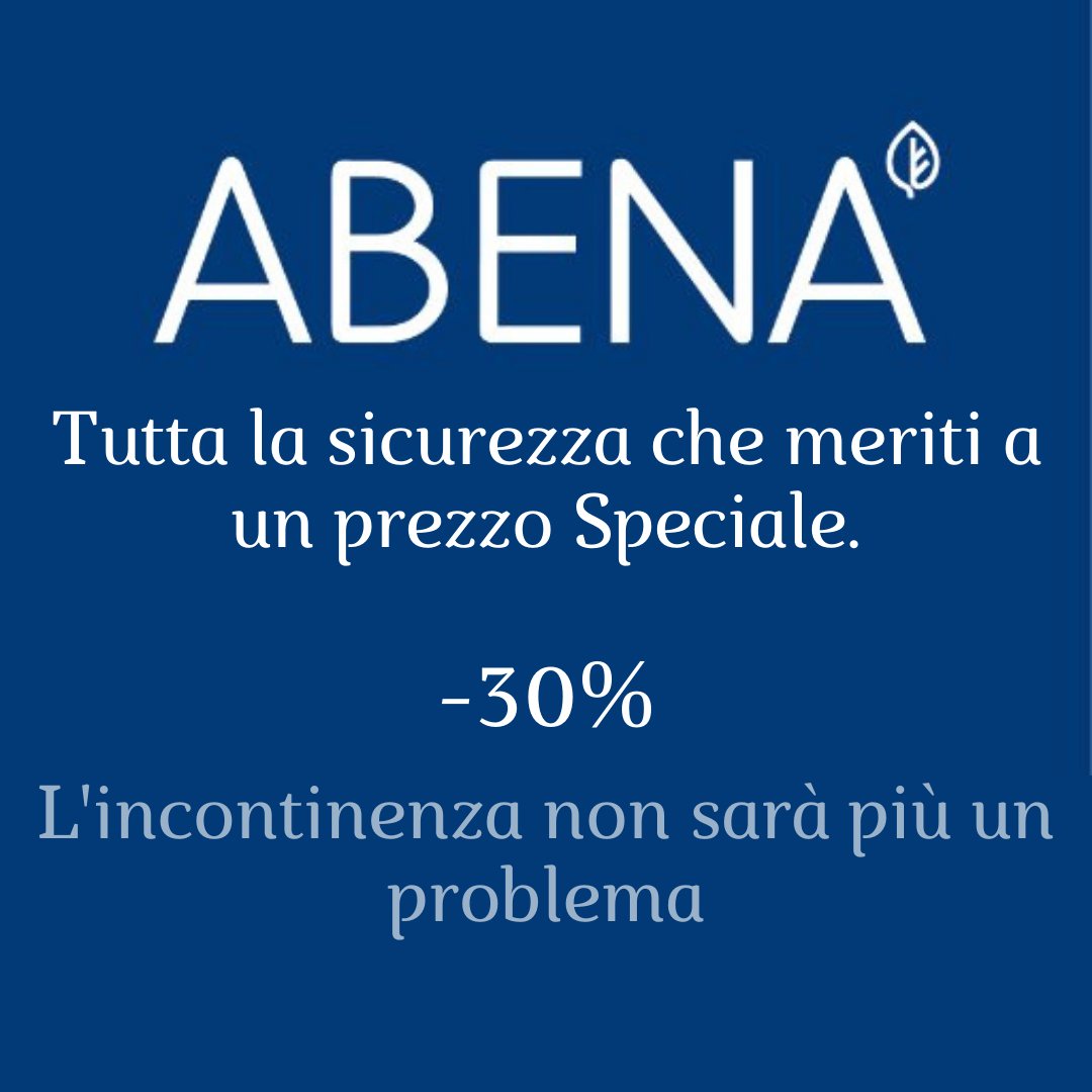 💧 -30% fino a domenica sulla qualità dei prodotti per l'incontinenza Abena.
Scegli il meglio per la tua serenità e quella di chi ti sta a fianco. #abena #sicurezza #incontinenza