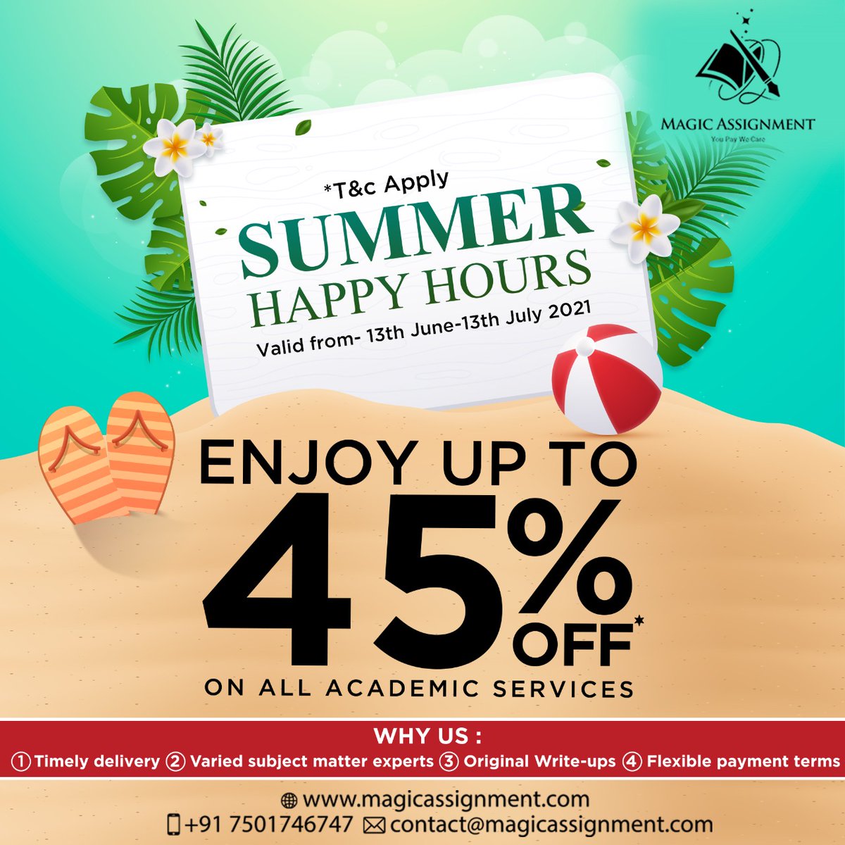 AssignmentMagic's tweet image. Why limit happiness to only an hour, right?🤔
With Magic Assignment, it's 💫Sale O'Clock💫 for the entire month!
So, HURRY and get set to start browsing!🎁🎁
#happyhour #student #magicassignment #academichelp
#gift