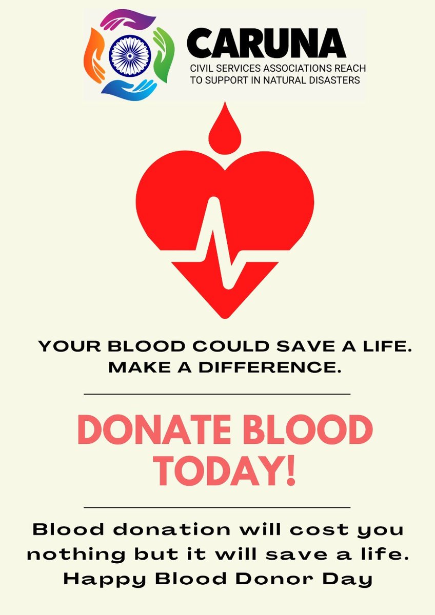 'The blood you donate gives someone another chance at life. So, give the gift of life and donate your blood.’ – Happy World Blood Donation Day

#WorldBloodDonorDay2021 #TogetherWeCan