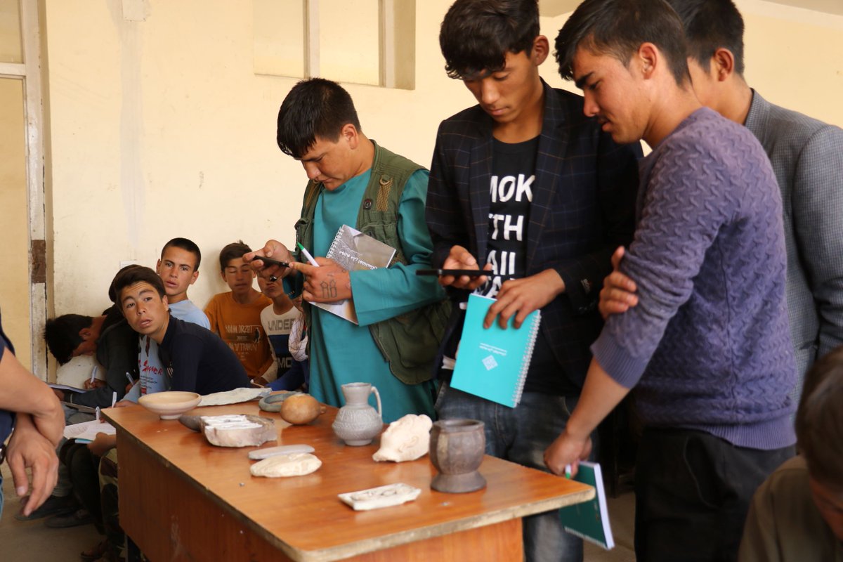 NMA2021's tweet photo. The mobile museum educational program implemented in Surkhdar Boys high school in the center of Bamiyan https://t.co/oXjMIDiDKd