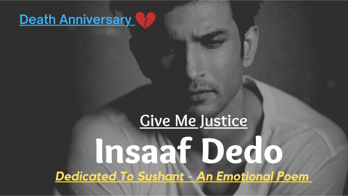 SushantsFanClu1's tweet photo. @KirtiSweta https://t.co/rpI4kYDNVY
👆🏻👆🏻👆🏻
Dedicated To Sushant 💔
Insaaaf Dedo (Give Me Justice) 🙏🏻
Plz watch and Share if You like..
Justice for Sushant 🙏🏻
#SushantSinghRajput  💔 https://t.co/ayzs25Zh73
