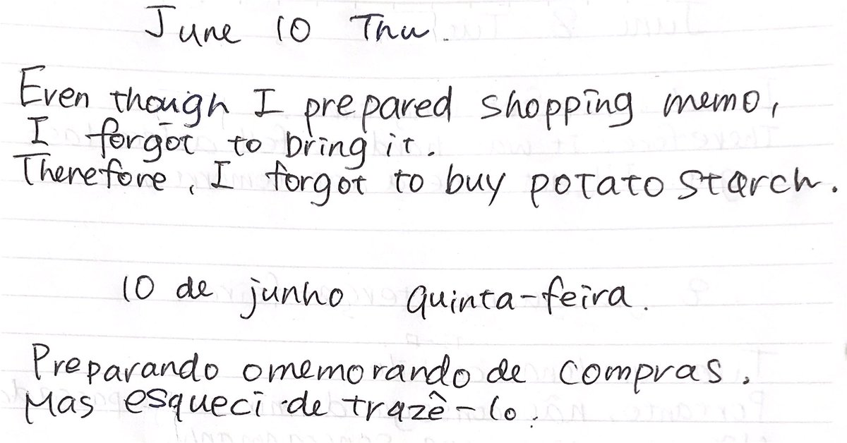 Ai Onedecadeenglish V Twitter お買い物メモはやっぱりスマホに書いとくのが一番 紙に書いたら家に忘れちゃって片栗粉 買うの忘れた でも小麦粉でなんとかなったよ もう片栗粉なくていいかな Jun 10 Thu 英検 60分 Tedict 分 Rarejob 25分 Total 1 45
