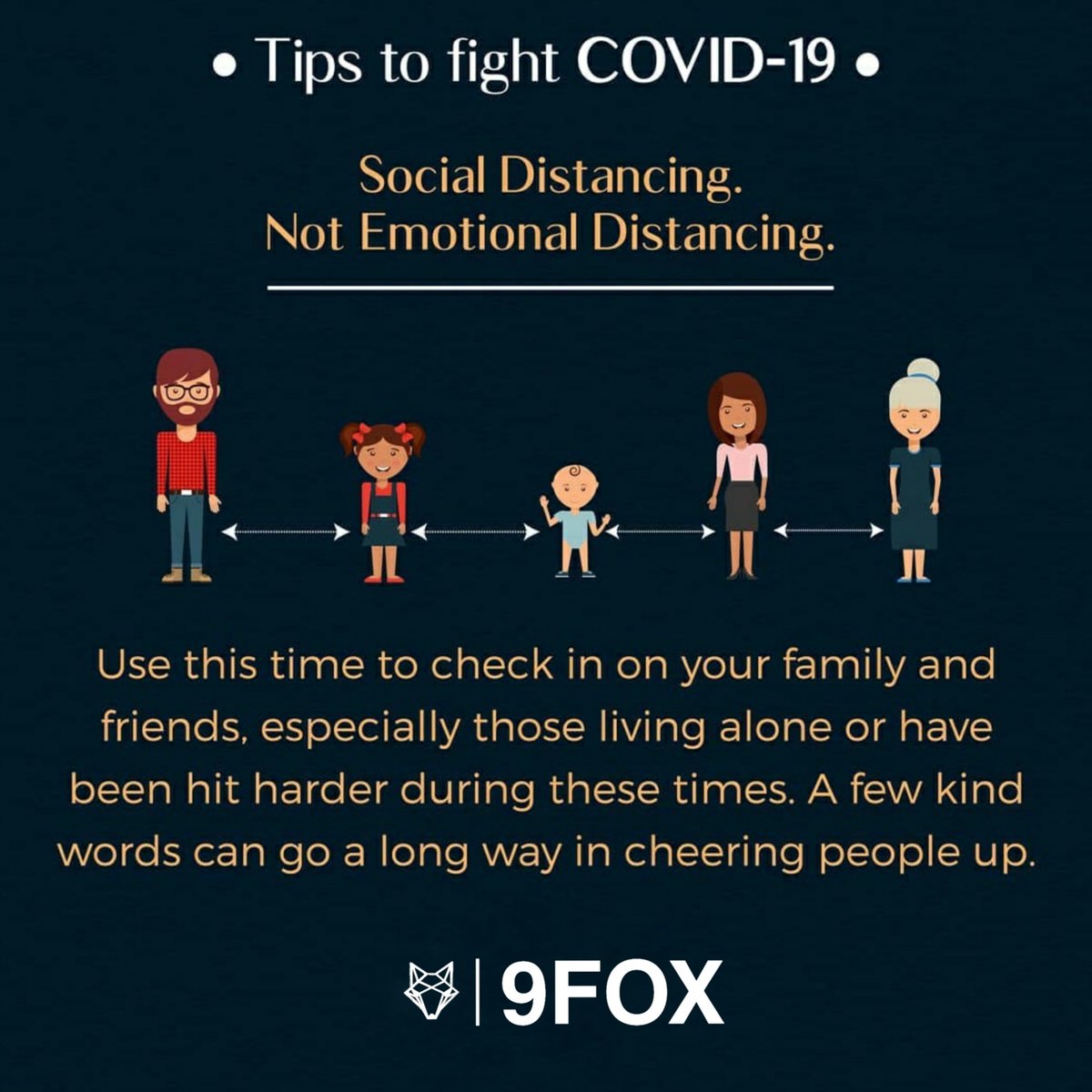 Although practicing social distancing is essential in these trying times, looking after your family and checking with relatives & friends is very important. 
Stay Home & Stay Safe. 

#9fox #9foxclothing #heathforall #staysafe #stayhome #socialdistancing #stayhomechallenge #stay