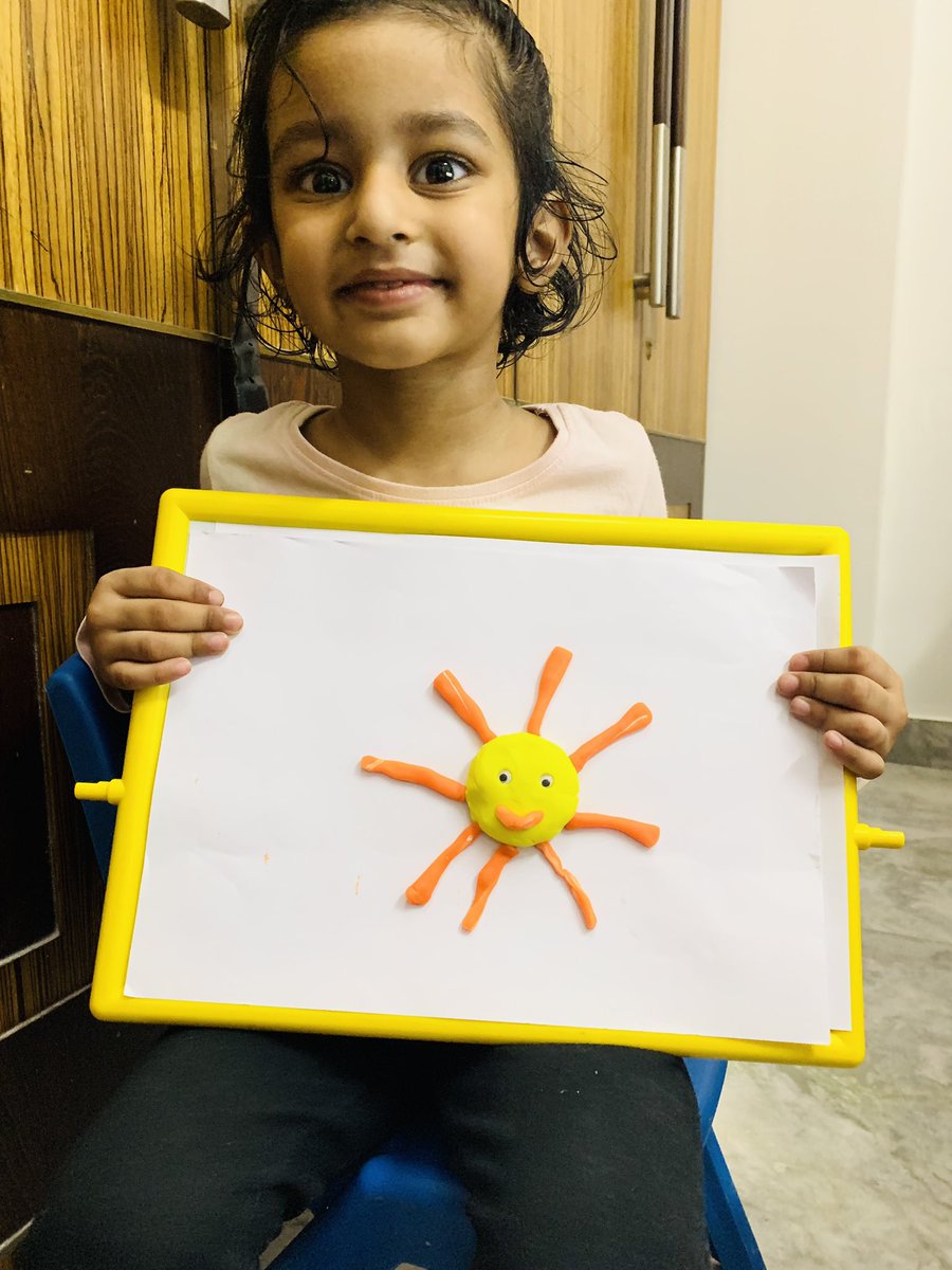 JainAmyra's tweet photo. Made Sun and cloud using clay today #classactivity #nurseryD @ashokkp @y_sanjay @ShandilyaPooja @sdg4all #ahlconintl @PoojaTalwar11  @hemabhargava https://t.co/a35mzoNDbo