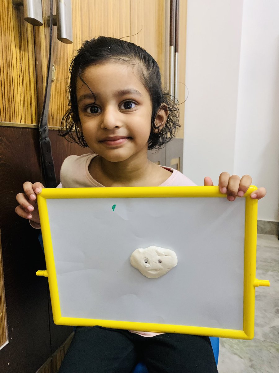 JainAmyra's tweet photo. Made Sun and cloud using clay today #classactivity #nurseryD @ashokkp @y_sanjay @ShandilyaPooja @sdg4all #ahlconintl @PoojaTalwar11  @hemabhargava https://t.co/a35mzoNDbo