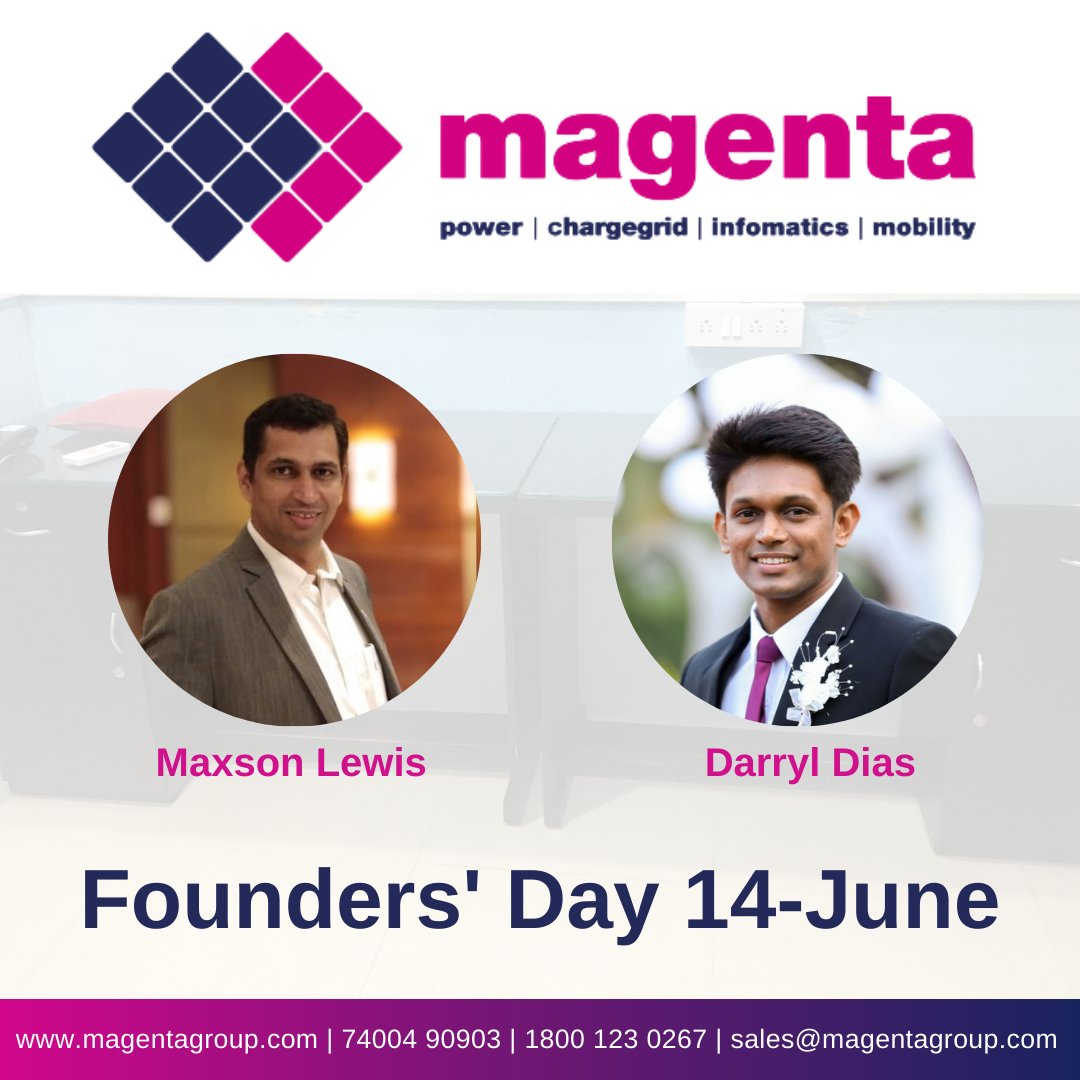 MagentaMobility's tweet image. 14-June-2017, two entrepreneurs, @maxsonlewis and @DarrylDias_ started Magenta from a small tin roof shed.

Today we celebrate Founders&apos; day and rededicate to making the world a better place, by &apos;Empowering electric mobility, Making electricity clean&apos;.

#Magenta #ChargeGrid #EVET