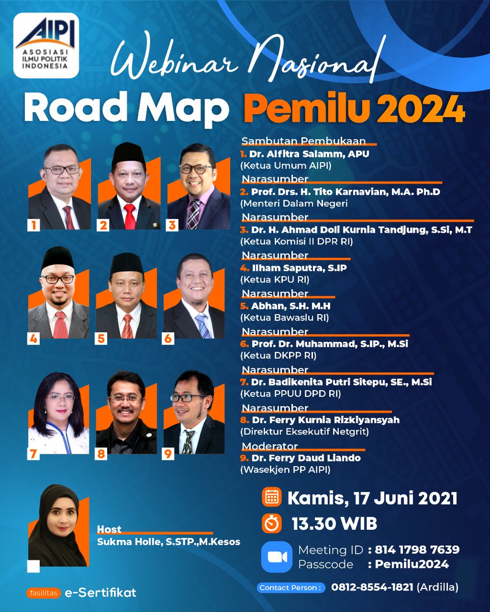 Webnas Road Map Pemilu 2024, Kamis (17/6) pukul 13.30 WIB