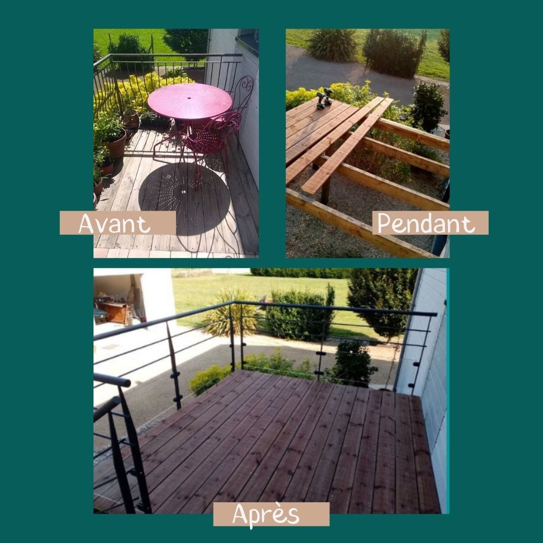 Cette semaine, nous souhaitons vous faire découvrir un chantier que nous venons de terminer ☀️
L'objectif : agrandir le coin repas du #balcon. ⤵️