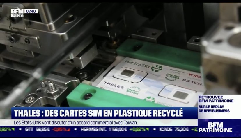 Trop fort !!! Votre vieux frigo peut générer 2.000 cartes SIM 🃏 
<a href="/thalesgroup/">Thales Group</a> en partenariat avec <a href="/Veolia/">Veolia</a> créent une #eSim en plastique réduisant ainsi l’impact carbone de 40% sans compter l’économie en matières premières #BCircular ♻️ 
Via <a href="/sebviolette/">Sébastien Violette</a> 
bfmtv.com/amp/economie/r…