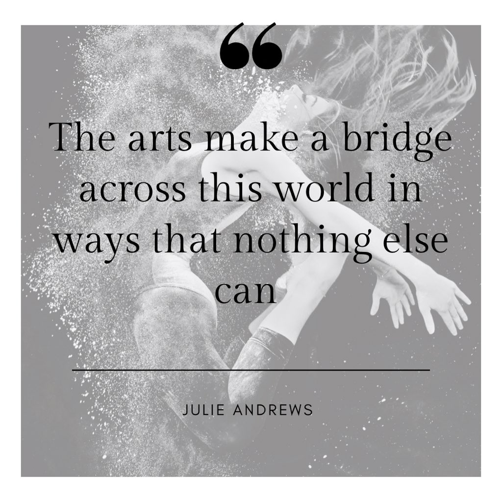 IndependentDA's tweet image. “The arts make a bridge across this world in ways that nothing else can”. 

Wise words from the amazing performer Julie Andrews. 

WE ARE part of that bridge that holds everything else together. 

#mondaymotivation 
#danceteacher
#dramateacher
#singingteacher 
#theartsarealive
