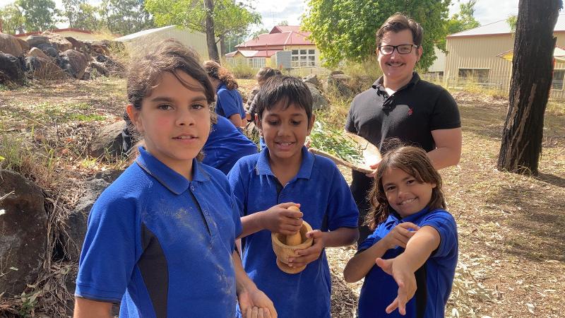 QUT's tweet photo. .@DrGraceOBrien1 from #QUTEducation says student teacher trip to Wakka Wakka country is a positive step in trying to implement an #Indigenous #Education languages program in schools: https://t.co/6ZURjWlCl8 @QLDEducation #FirstNationsLanguage #CulturalIdentity #Languages https://t.co/v9sJw82Zrs
