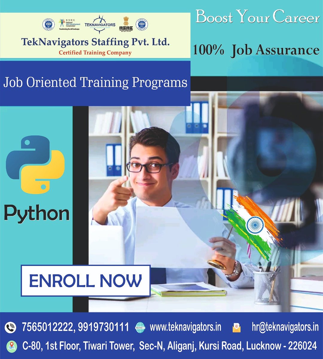 TeknavigatorsL's tweet image. #TekNavigatorsTrainingLucknow
#Python_Programming
#Python_learningPrograms
#TechnicalTrainingLucknow
#PlacementPreparation