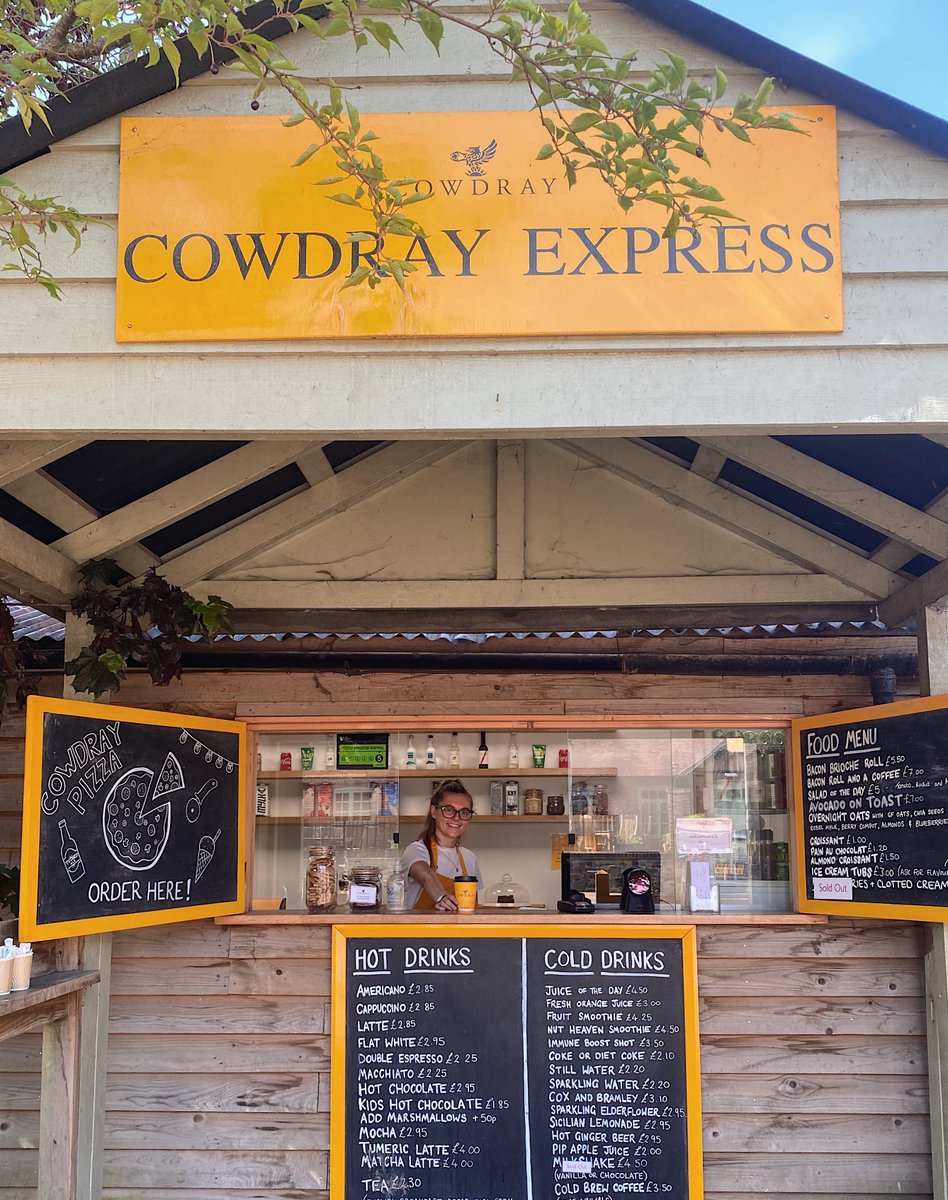 CowdrayFarmShop's tweet photo. In need of a caffeine fix? #CowdrayExpress is open today and tomorrow selling coffee, smoothies and delicious food. Cowdray Wood-fired pizza will also be available from 12pm to 3pm. Perfect to enjoy in the sunshine ☀️
https://t.co/deyh10qoPF
#cowdrayestate #cowdraypark #sussex https://t.co/uQXnceYfem