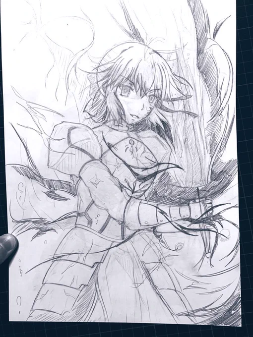 やりすぎてボツ絵になった青黒セイバー 