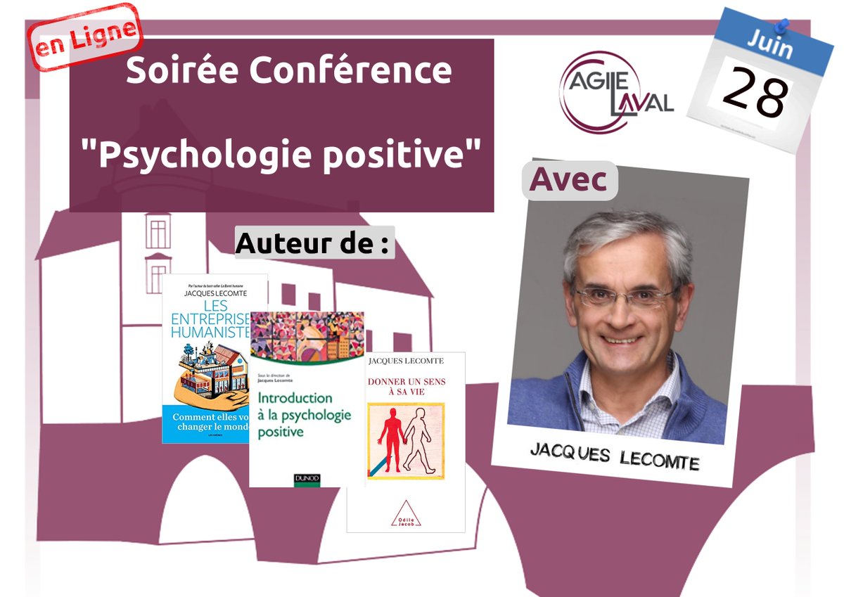 AgileLaval's tweet image. 🚨Save a date -&amp;gt; lundi 28 juin🚨
Soirée conférence avec Jacques Lecomte.

 👉👉Vite vite, inscrivez-vous : weezevent.com/soiree-confere…

#AgileLaval #Laval   #psychologiepositive #conférence