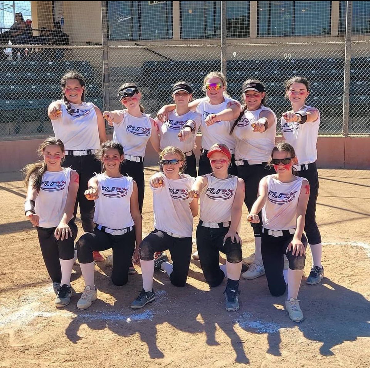 Furysoftball's tweet photo. Fury Adams 12u (coached by Brian Adams) with some championship hardware in BLD Cathedral City this weekend. Congratulations team!! https://t.co/zyrFGkCxqU