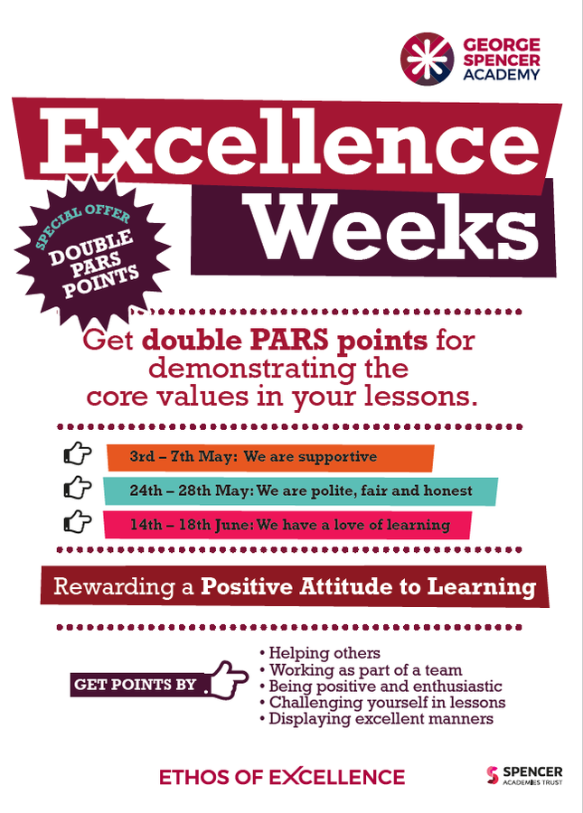 George_Spencer's tweet photo. Well done to all the Y12s for last week's PPEs, hope you enjoyed the ☀️ this weekend!
Y10 PPEs start today until July1st, good luck everyone🌟
And it's the final #ExcellenceWeek for this year for students to earn double PARS points for demonstrating the core values in lessons.🎉 https://t.co/lN7YOvsPwz