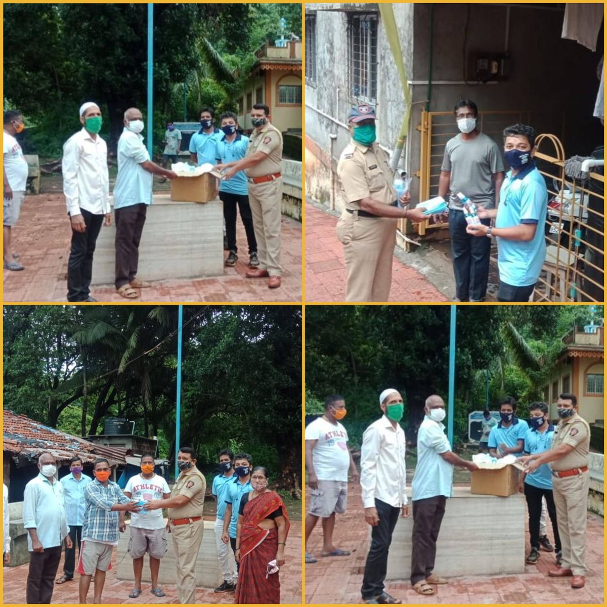 RatnagiriPolice's tweet photo. ग्राम दत्तक योजने अंतर्गत रत्नागिरीतील फणसोप गावात शहर पोलीसांमार्फत Masks व Sanitizer चे वाटप करण्यात आले. @DGPMaharashtra #GramDattakYojana #Covid19 #MasksDistribution #SanitizerDistribution #StayHomeStaySafe #ResponsibleRatnagiri #RatnagiriCity #RatnagiriPolice https://t.co/y3TkS6ia08