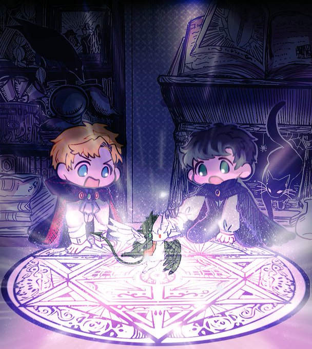 #tommyinnitfanart #tubbofanart #ranboofanart #benchtwt
They summoned the fantasy creature!!🔮🧙‍♂️
I prefer the non-color version so I also post it!! :))) 
