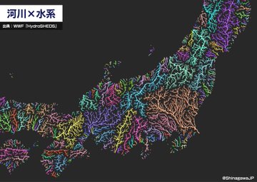 まさに日本列島の 血管 だ 川だけで描いた地図 からあふれ出す生命力がすごすぎる 全文表示 Jタウンネット