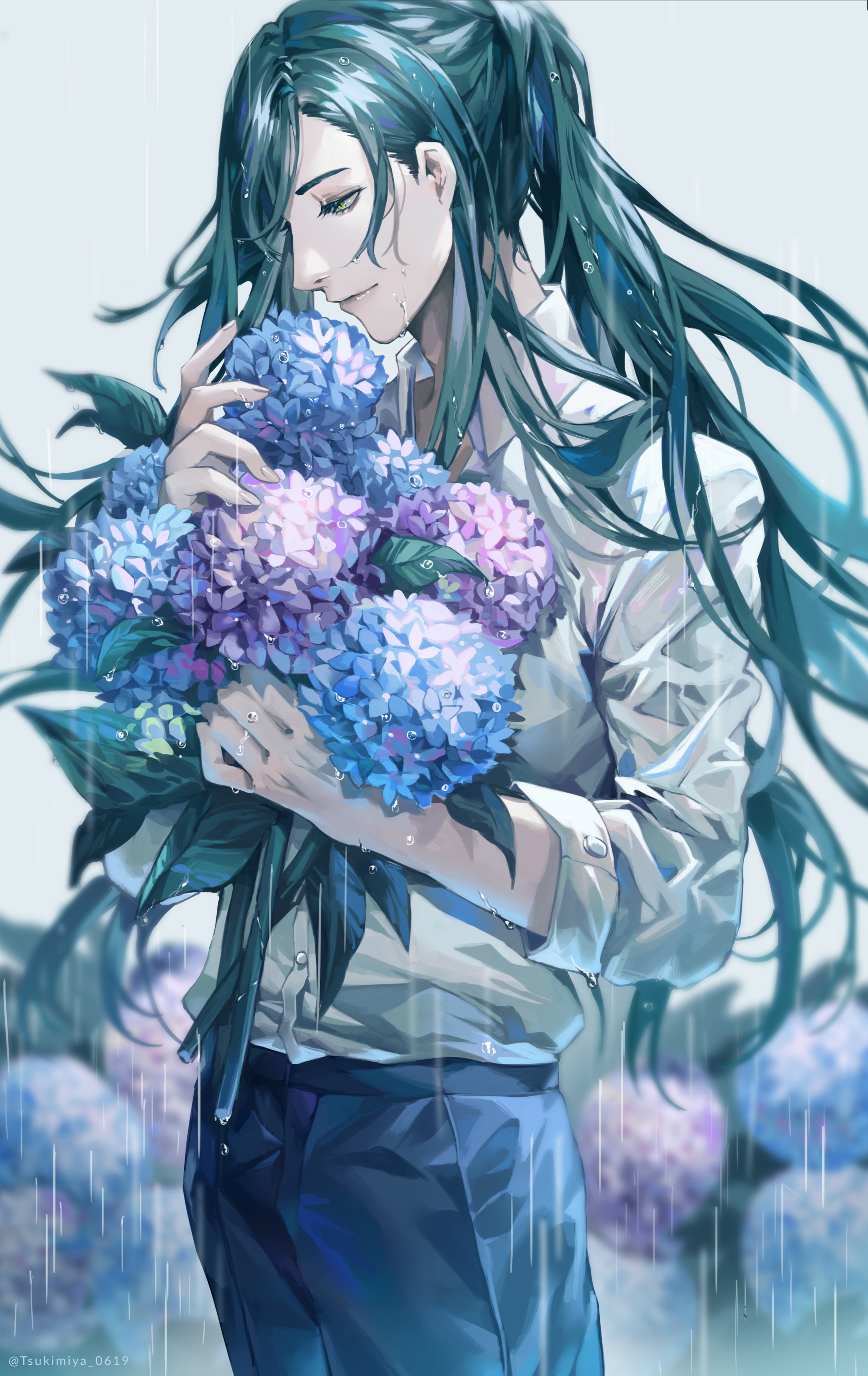 秋ら にっかり青江 梅雨 紫陽花が大好きけど 描くのは難しいね 荒木宏文さん誕生日おめでとうございます 刀剣乱舞 とうらぶ 刀剣乱舞イラスト とうらぶイラスト にっかり青江 紫陽花 T Co Ulauvtqvv4 Twitter