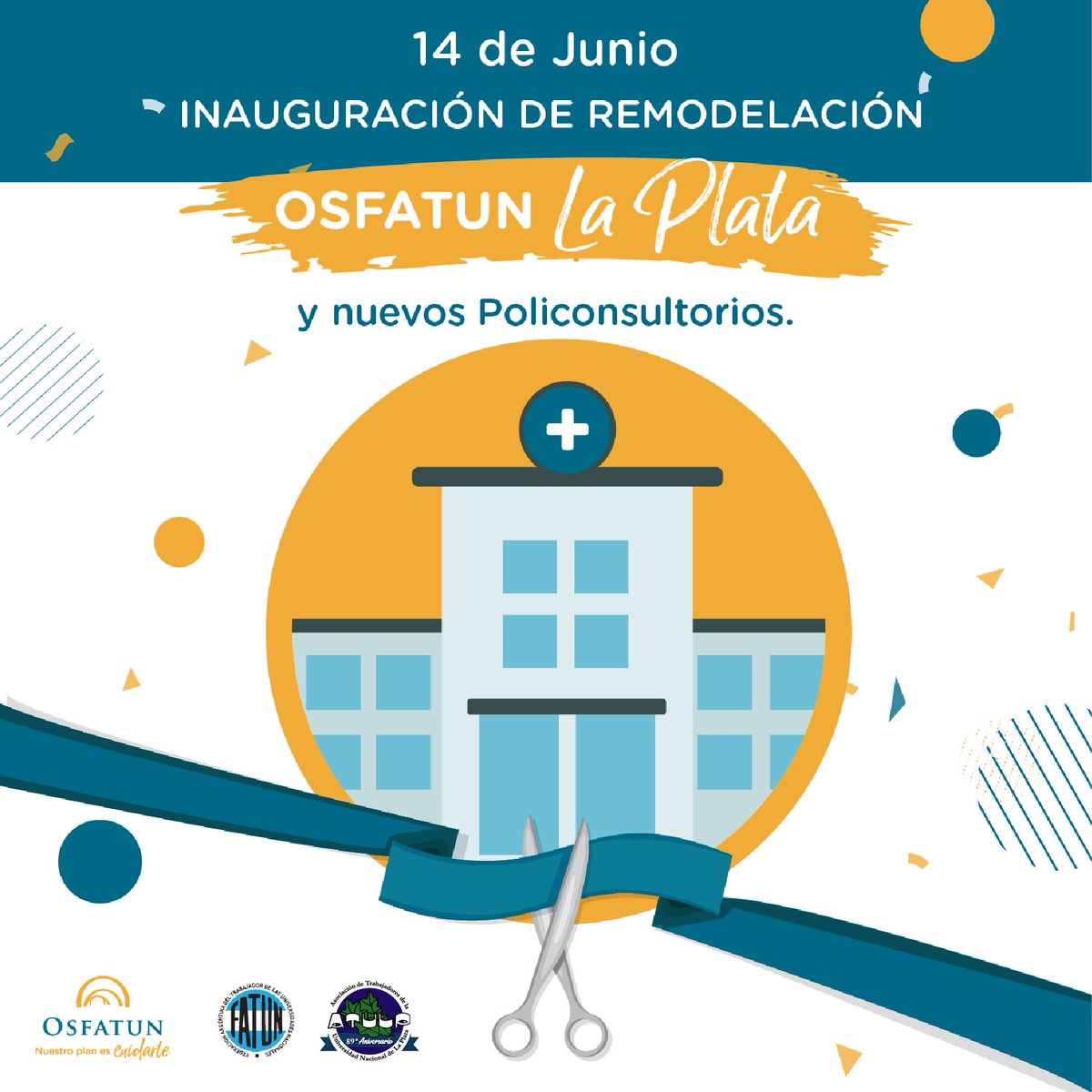 Desde OSFATUN, en conjunto con FATUN y ATULP, te invitamos a participar vía streaming de la inauguración de la remodelación de Delegación La Plata y nuevos Policonsultorios:
🕕 Hoy desde las 18hs.
💻 facebook.com/fatun.oficial

¡Sumate!

#osfatun #fatun #atulp #nodocente #obrasocial