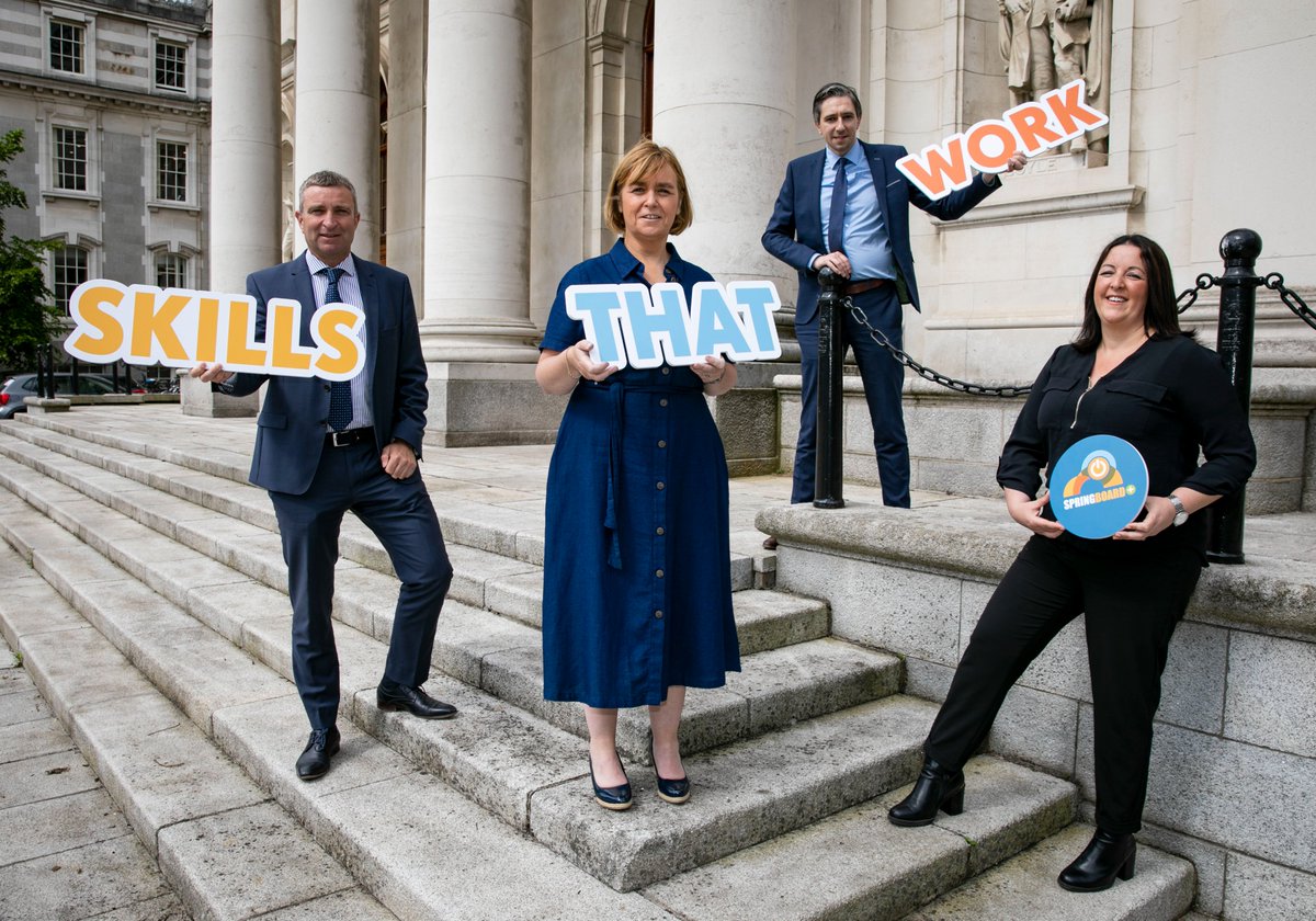 Today's the day! 

We are delighted to announce the 2021 course list for #SpringboardPlus &amp; #HCIPillar1!

The courses were launched this morning with the help of <a href="/SimonHarrisTD/">Simon Harris TD</a>, <a href="/NiallCollinsTD/">Niall Collins</a>, our own <a href="/Patter2Vivienne/">Vivienne Patterson</a> &amp; graduate Deirdre.

springboardcourses.ie #SkillsThatWork