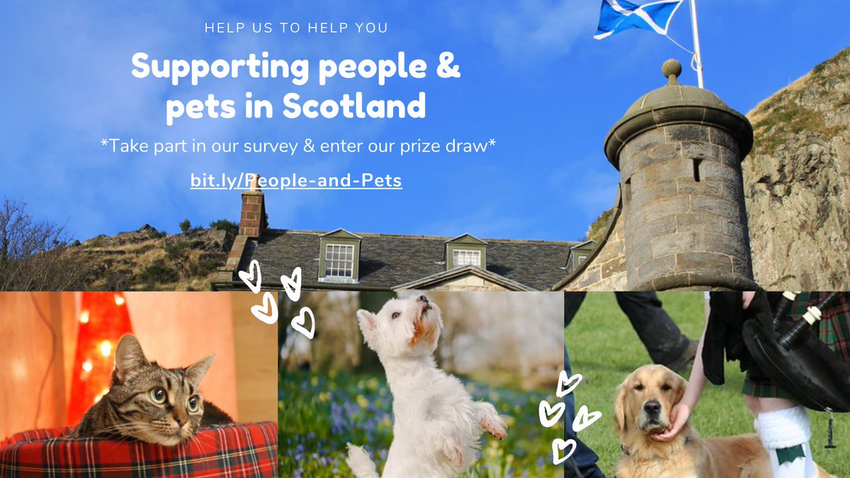 CAAR - Children, Adolescents & Animals Research (@childanimals) on Twitter photo We know Scotland is a nation of pet lovers. We also know that life can be difficult at times. Take part in our survey and help us to put the right kind of support in place for #scottish #petowners
bit.ly/People-and-Pets🏴
<a href="/ScottishSPCA/">Scottish SPCA 🐾</a> <a href="/BlueCrossPA/">BlueXPublicAffairs</a> <a href="/EdinUniHealth/">School of Health in Social Science</a> We know Scotland is a nation of pet lovers. We also know that life can be difficult at times. Take part in our survey and help us to put the right kind of support in place for #scottish #petowners
bit.ly/People-and-Pets🏴
<a href="/ScottishSPCA/">Scottish SPCA 🐾</a> <a href="/BlueCrossPA/">BlueXPublicAffairs</a> <a href="/EdinUniHealth/">School of Health in Social Science</a>