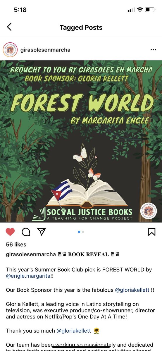 margaritapoet's tweet photo. #ForestWorld will be this #bookclub choice, sponsored by #GloriaKellett, creator of the #CubanAmerican remake of #OneDayataTime and #WithLove! @SimonKIDS @Aromay #versenovel #TeachingForChange #socialjusticebooks #childrensbook #EnvironmentalAdventureBook #Cuba
❤️ 📚 🇨🇺 🌎 https://t.co/PyIgr1HINb