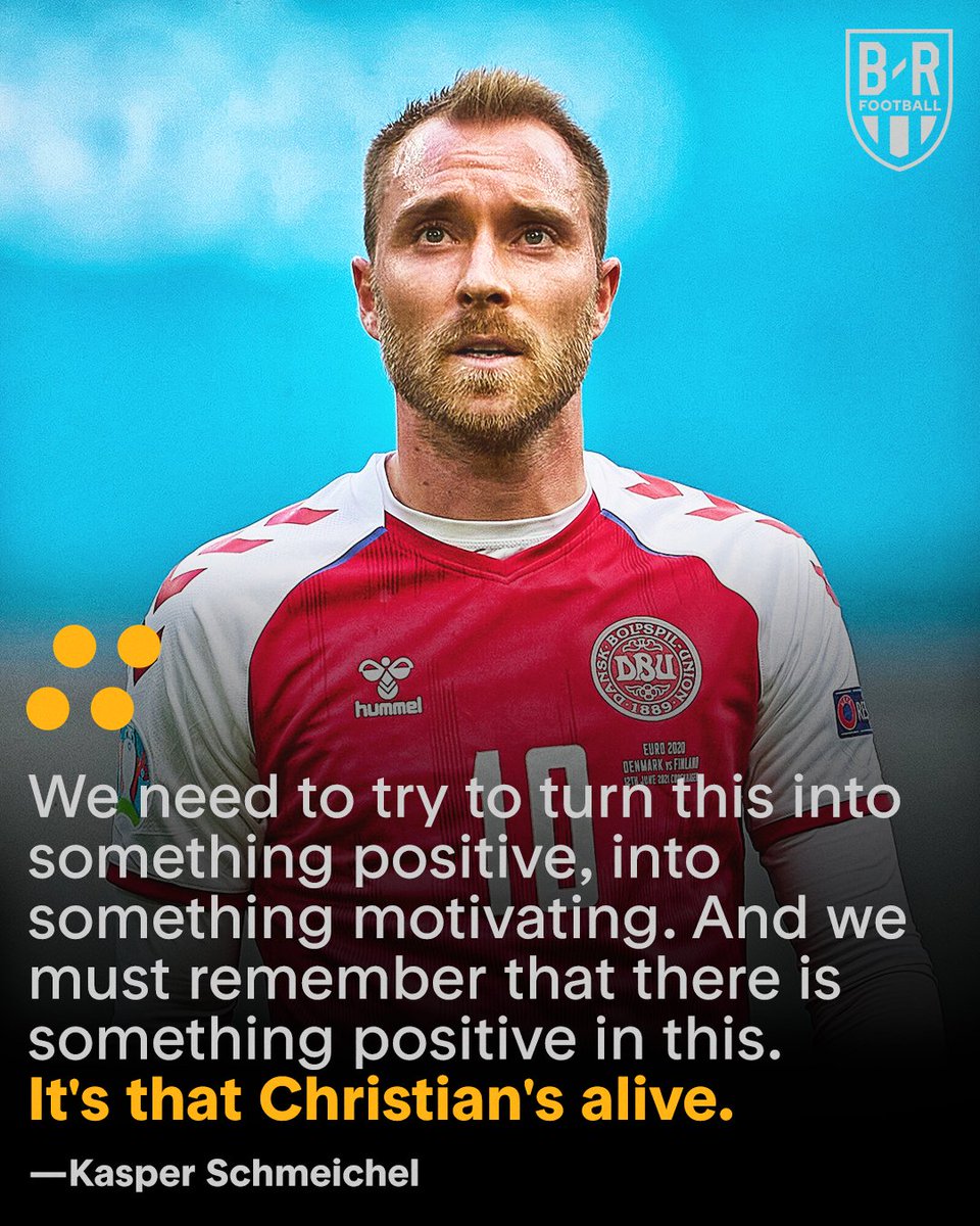 brfootball's tweet photo. Kasper Schmeichel in his own words, after visiting Christian Eriksen in hospital: "We must remember that there is something positive in this.” 🙏 https://t.co/ddEgS1loQl