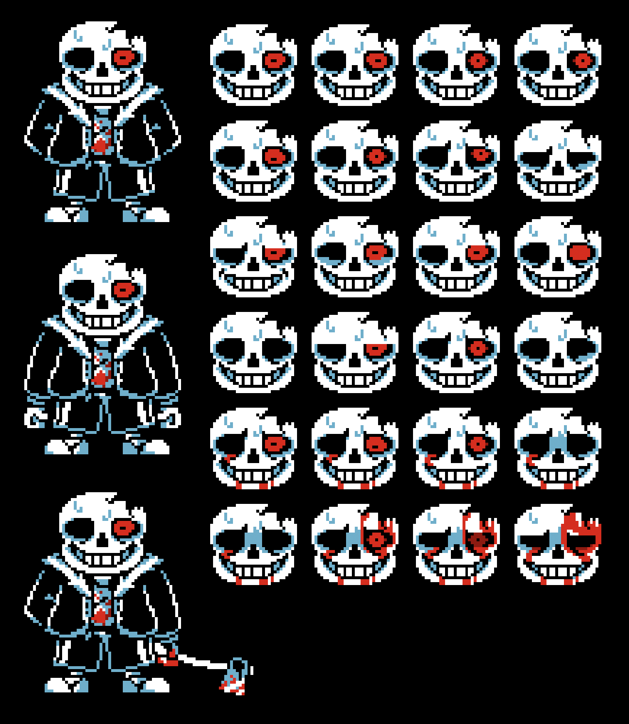 Bobby Boneman 🎗 on X: Horrortale Sans Battle Sprites 2021   / X