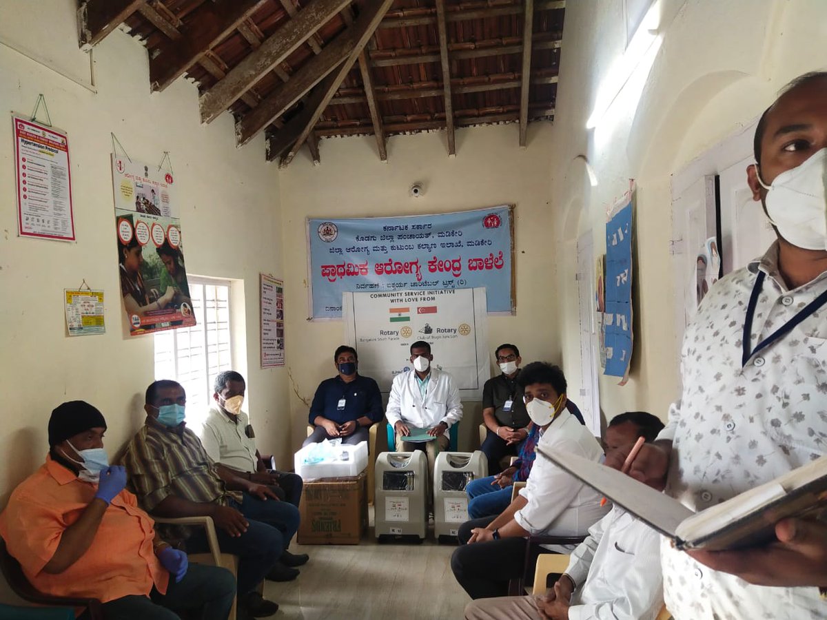 ParadeRotary's tweet image. Today (13062021) our club Rotary Bangalore South Parade (RBSP) handed Over Two Oxygen Concentrators to the Remote PHC of Balele in Coorg district. 
Service Above Self. Save Lives. Join Hands &amp;amp; Support us for the Great generous Cause

@Wollpark30 @RotaryBrisBreak @EdinaRotary