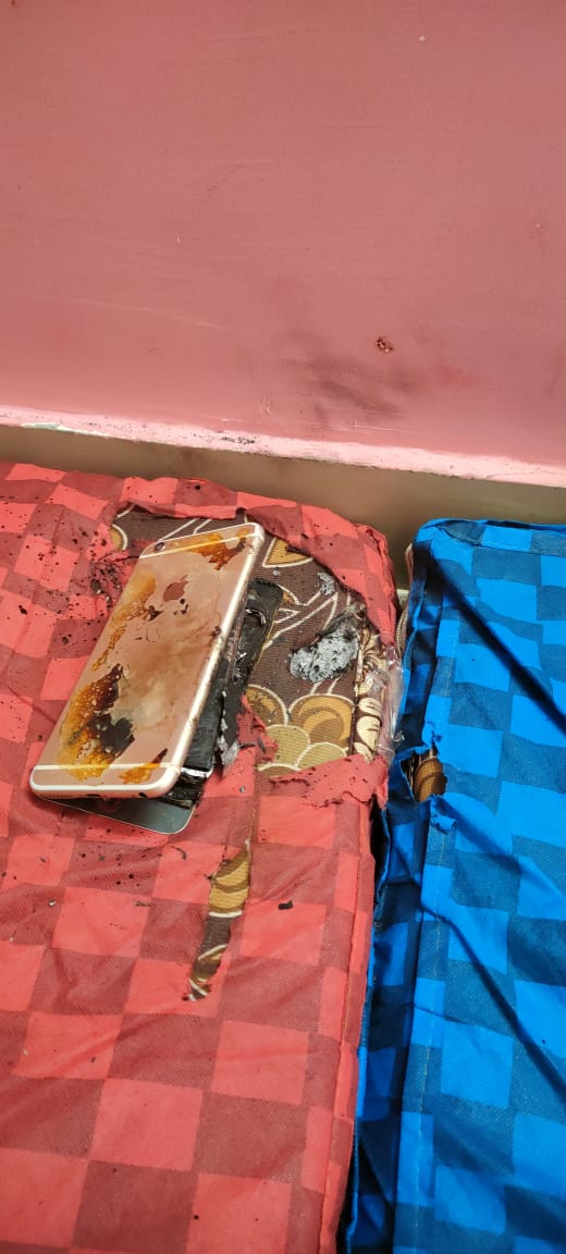 C4Tech2's tweet photo. @tim_cook  My iPhone 6s plus Catch the Fire at Midnight But thank Fully it's not Burnt in my Pocket.
I Request to apply Brand Pls Do something!
#iphone #iphoneBurn #iphone Blast https://t.co/0Cs0cJkLf8