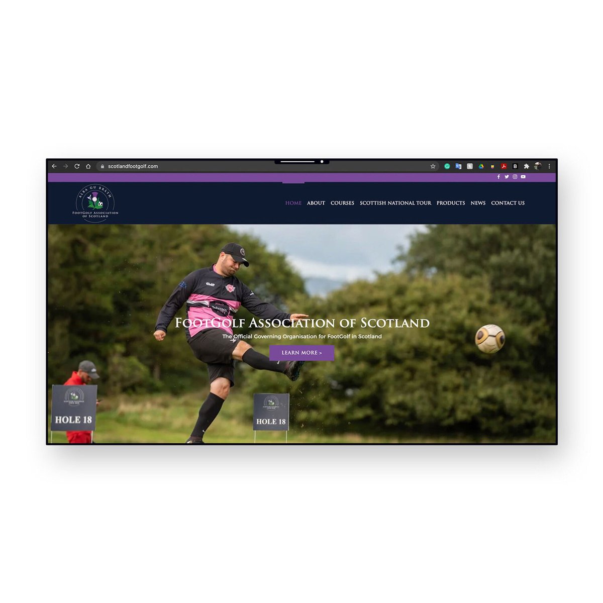 JamieSDesign's tweet image. Web design work for FootGolf Association of Scotland completed!