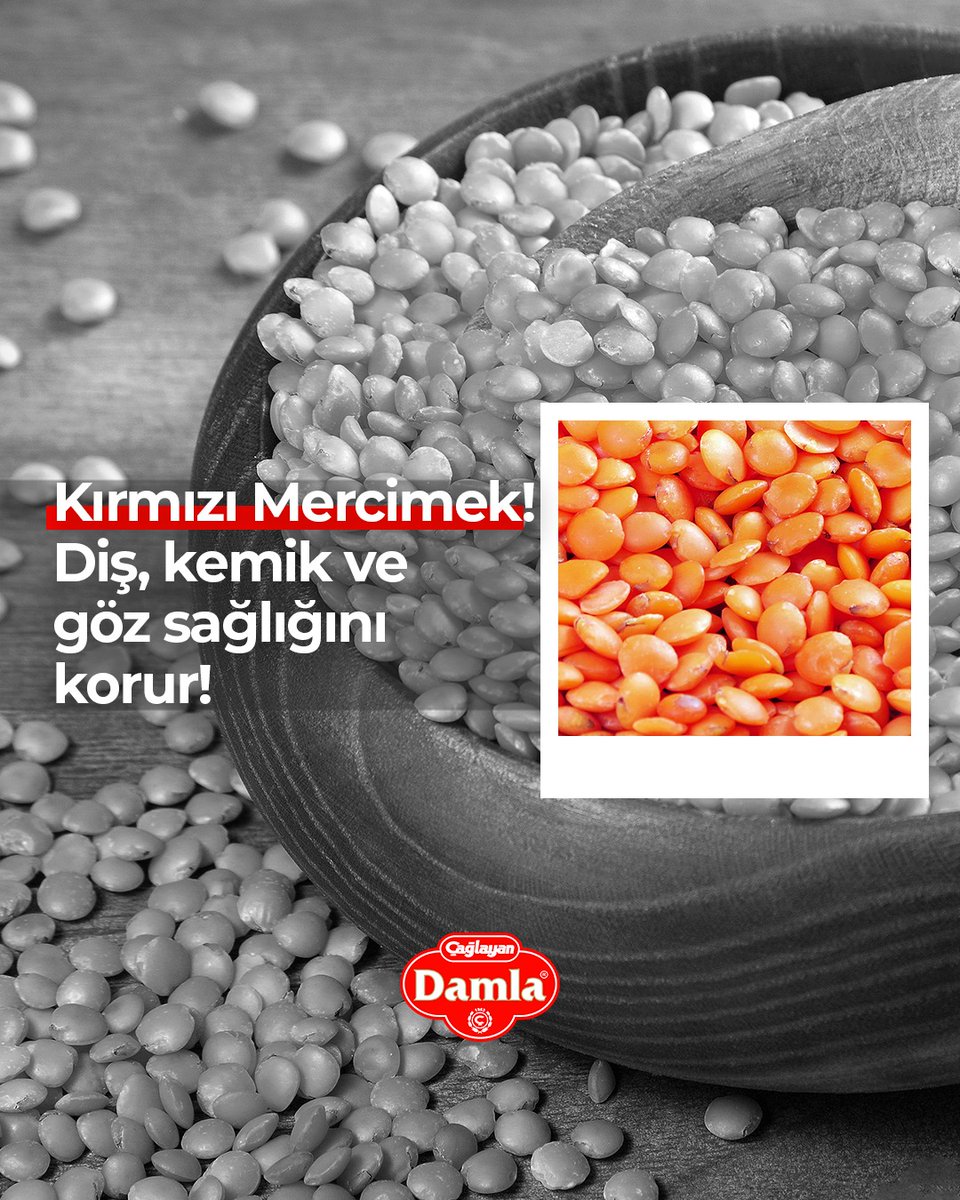 Protein ve mineral bakımından oldukça zengin olan kırmızı mercimek, kemik, diş ve göz sağlığı için oldukça faydalı bir besindir.
#DamlaBakliyat #MutfağınızınDostu #SeninLezzetin  #GüvenilirLezzet #DamlanınLezzetleri #fit #sağlık #sagliklibeslenme #n11 #trendyol #hepsiburada