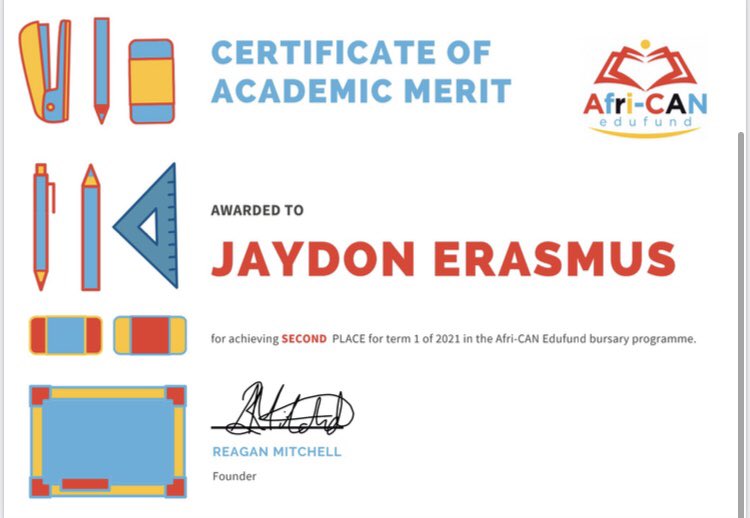 AfriCANedufund's tweet photo. Congratulations to our Term 1 #TopAchievers 🏆 

1️⃣st place is Kelly James
2️⃣nd place is Jaydon Erasmus 
3️⃣rd place is Genevieve Matthyse 

If you’d like to sponsor a child for the 2022 academic year, please get in touch with us. 

#TogetherWeCan 📚
https://t.co/7PhM7uAAH1 https://t.co/mf3KsUG9tr