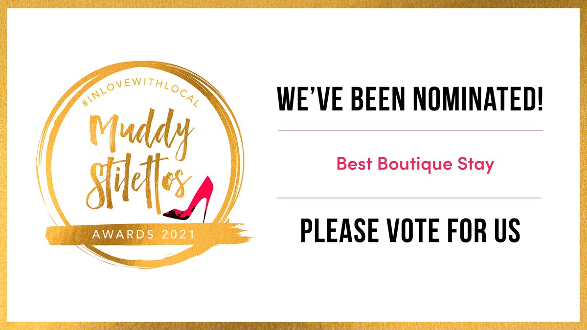 We are delighted to be nominated in the BEST BOUTIQUE STAY in #Dorset &amp; Somerset for the 2021 <a href="/MuddyDorsetSom/">Sue - Muddy Dorset & Somerset</a> Awards. The 5 business with the most nominations from each category will reach the FINALS. Go to dorsetsomerset.muddystilettos.co.uk/nominate/ to add your support. Thank you! #LymeRegis