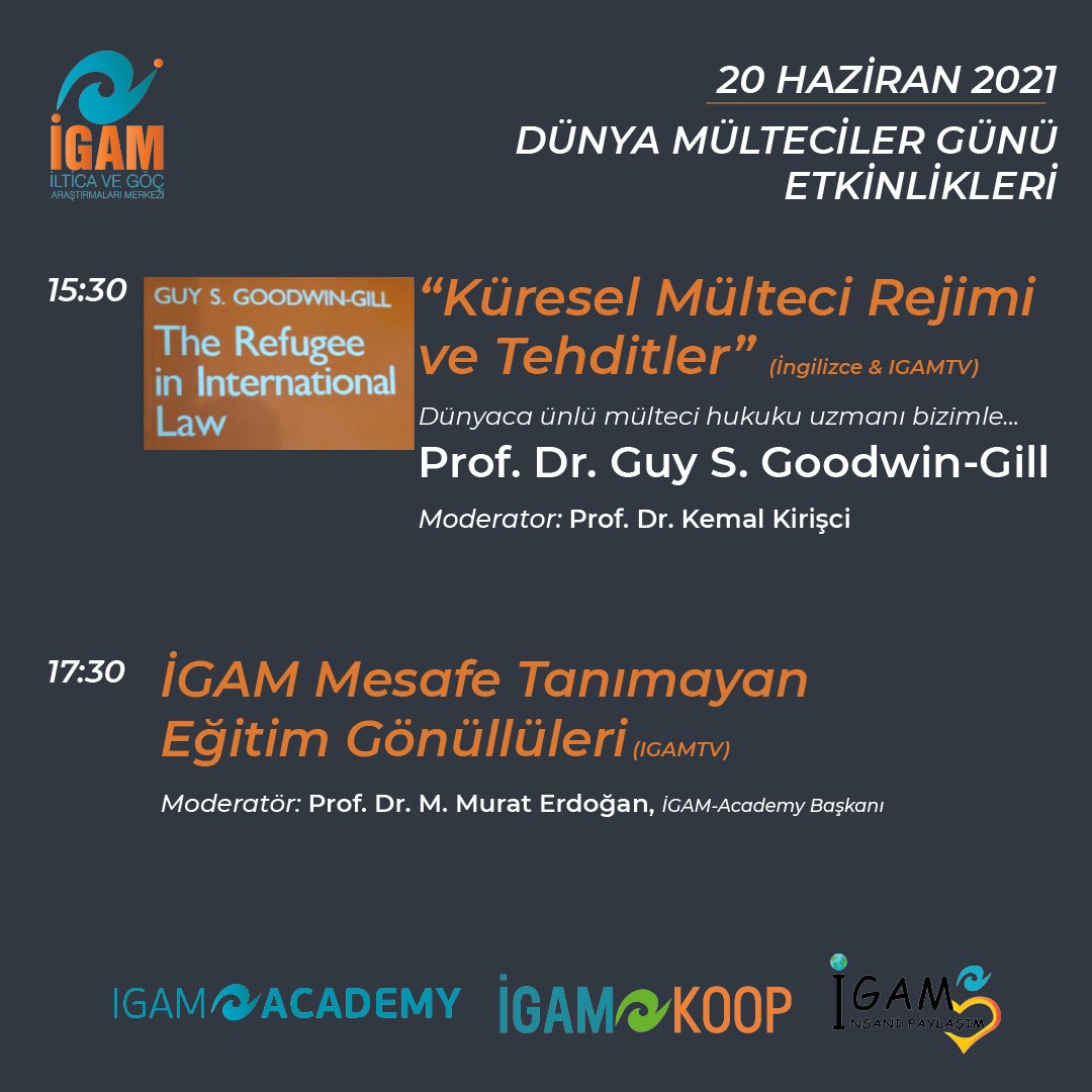 igam_igamder's tweet photo. İGAM Dünya Mülteciler Günü Etkinlikleri

19 Haziran - Kermes ve Uyum Pikniği

Gökyüzü Sanatsal İyilik Vakfı ve İGAM sizleri aramızda görmekten mutluluk duyacaklardır
Katılım formu: https://t.co/gM63WLSrSv

20 Haziran - Online Etkinlikler
İGAMTV'den canlı yayınlanacaktır. https://t.co/rqXAqEzMYa
