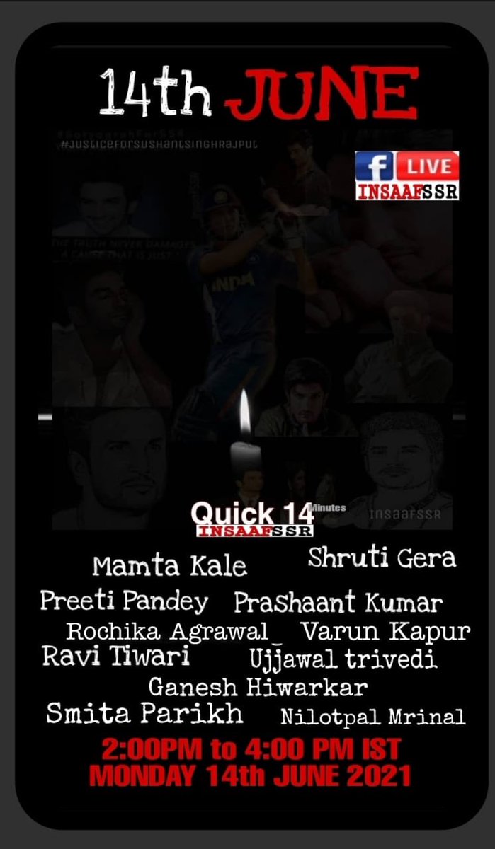 Will be live at 2.30 pm #SushantSinghRajput #Insaaf4SSR