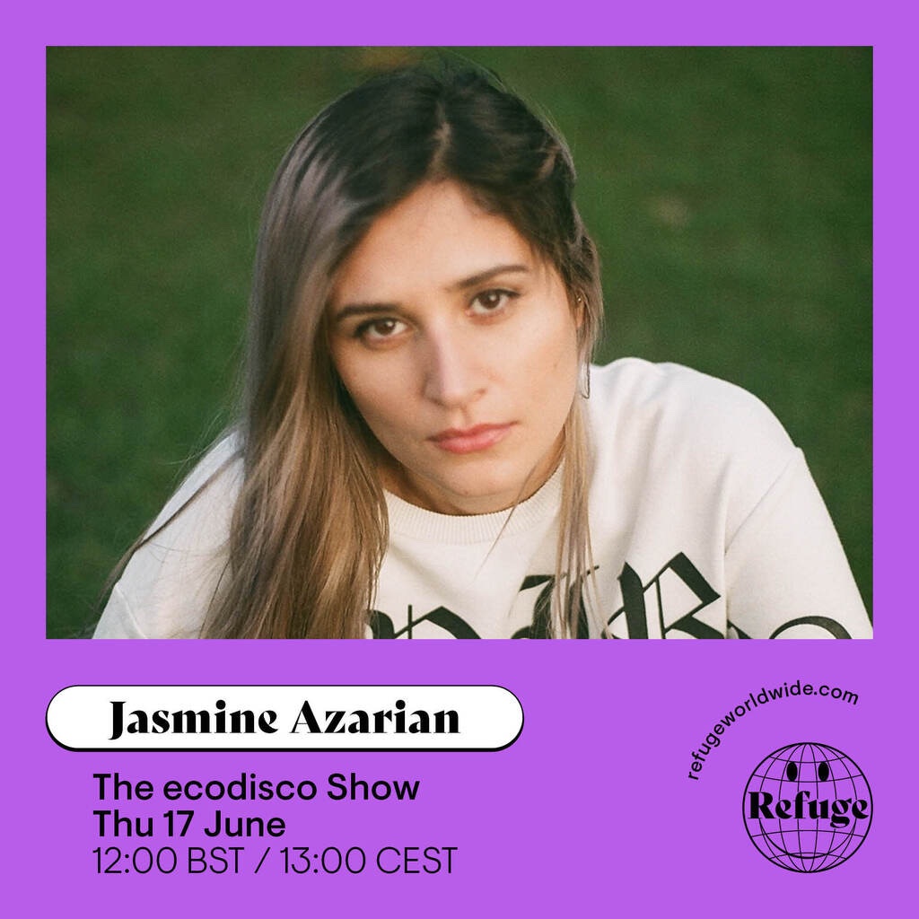 Jasmine Azarian fronts female DJ &amp; events collective Motz. Tune into Refuge Worldwide Radio on Thursday 17 June (12:00 BST / 13:00 CEST) when she’ll be delivering a special disco mix on Episode 2 of the ecodisco Show!

@refugeworldwide
<a href="/jasmineazarian/">Jasmine Azarian</a>
<a href="/TechnoMOTZ/">MOTZ</a>