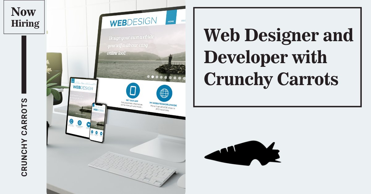AAIEmploy's tweet image. #NowHiring
Web Designer and Developer in #Falkirk

Crunchy Carrots is looking for a Web Designer and Developer who can take on creative and design roles working on a variety of projects across a range of clients.
#WordpressJob #FalkirkJob #Webdesign
More - bit.ly/3g5xjzX