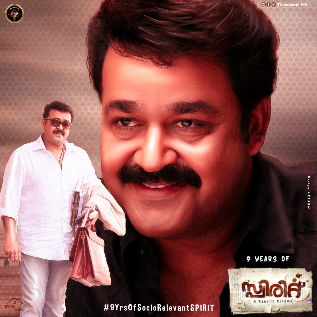 MohanlalEra's tweet photo. SPIRIT Movie Deals With The Subject Of Alcohol Addiction And How It's Effects In Our Family.

The Complete Actor @Mohanlal

#9YrsOfSocioRelevantSPIRIT
#Drishyam2 https://t.co/4W8xfro24K
