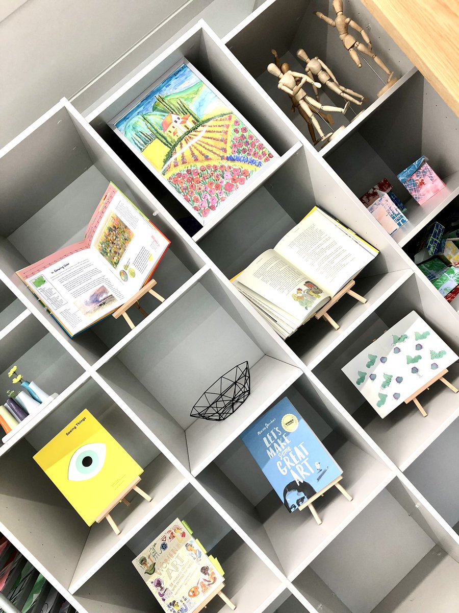 Art room shelving ideas? I love the books on display and getting the girls to showcase their creativity, but what else can I add? <a href="/bromleyArtDT/">Bromley High School Art & DT</a> #artroom #artistsontwitter #Artwork